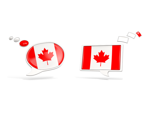Two speech bubbles. Download flag icon of Canada at PNG format