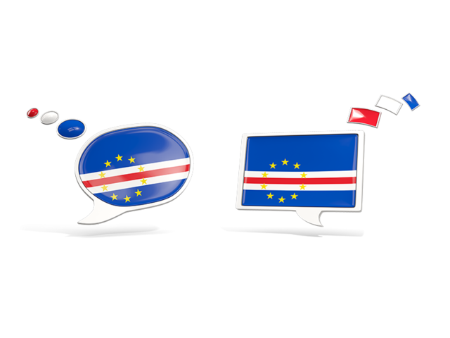 Two speech bubbles. Download flag icon of Cape Verde at PNG format