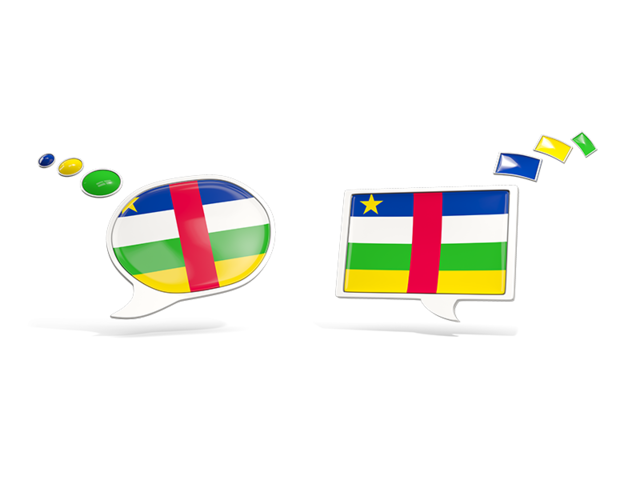 Two speech bubbles. Download flag icon of Central African Republic at PNG format