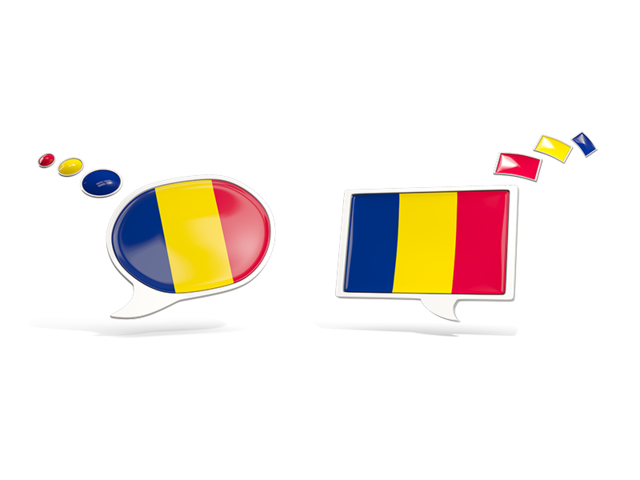 Two speech bubbles. Download flag icon of Chad at PNG format