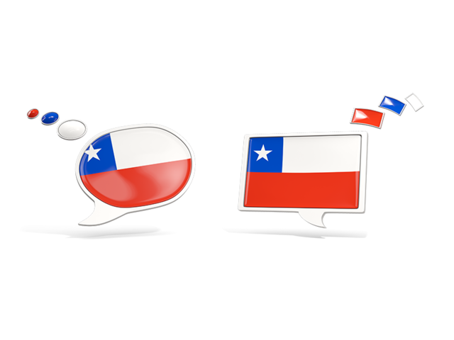 Two speech bubbles. Download flag icon of Chile at PNG format