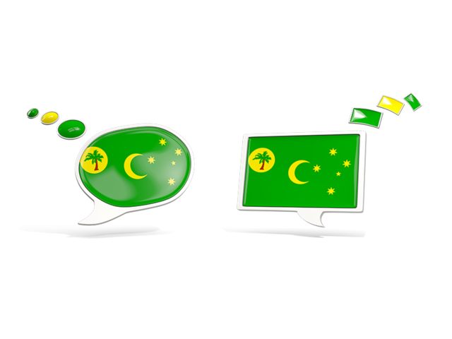 Two speech bubbles. Download flag icon of Cocos Islands at PNG format