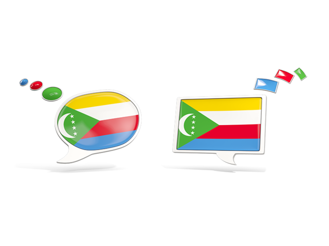Two speech bubbles. Download flag icon of Comoros at PNG format