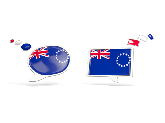 Two speech bubbles. Download flag icon of Cook Islands at PNG format