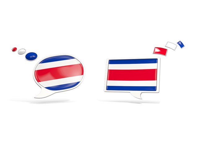 Two speech bubbles. Download flag icon of Costa Rica at PNG format