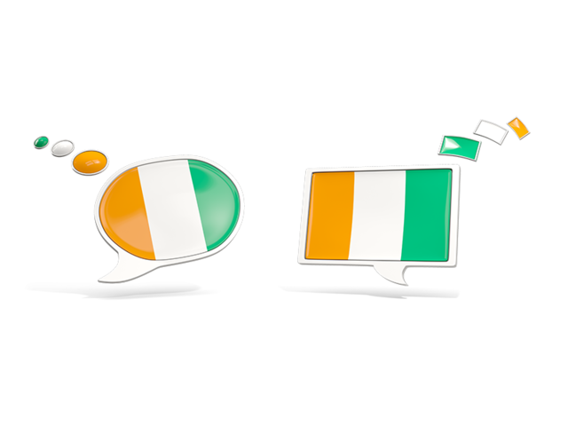 Two speech bubbles. Download flag icon of Cote d'Ivoire at PNG format