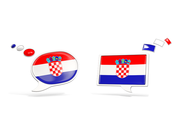 Two speech bubbles. Download flag icon of Croatia at PNG format