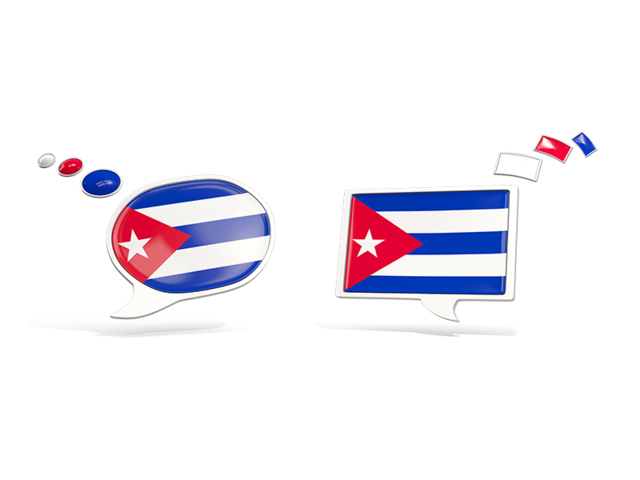 Two speech bubbles. Download flag icon of Cuba at PNG format