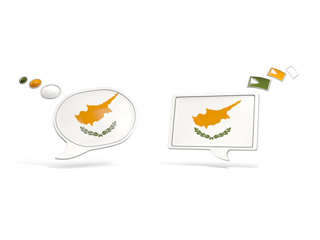 Two speech bubbles. Download flag icon of Cyprus at PNG format