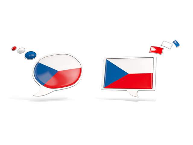 Two speech bubbles. Download flag icon of Czech Republic at PNG format