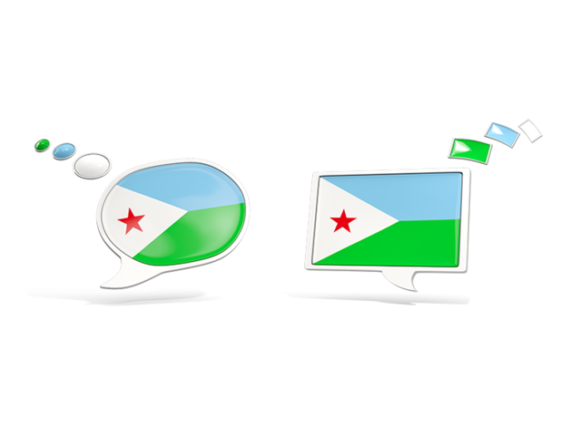 Two speech bubbles. Download flag icon of Djibouti at PNG format
