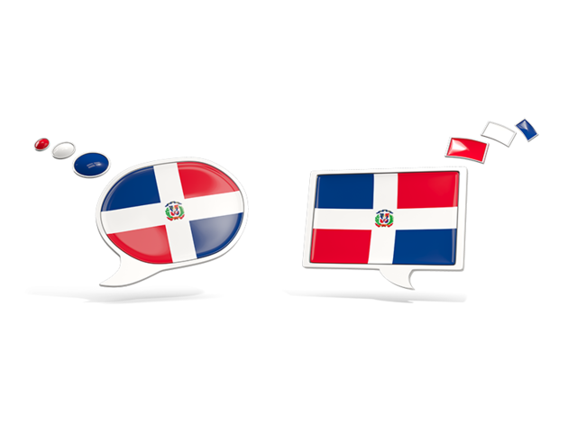 Two speech bubbles. Download flag icon of Dominican Republic at PNG format