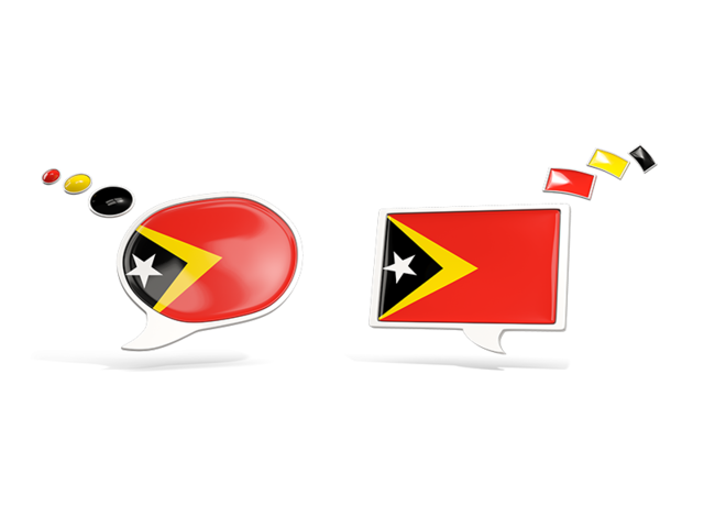 Two speech bubbles. Download flag icon of East Timor at PNG format