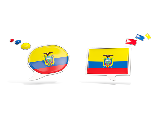 Two speech bubbles. Download flag icon of Ecuador at PNG format