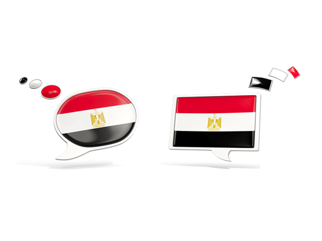 Two speech bubbles. Download flag icon of Egypt at PNG format