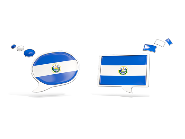 Two speech bubbles. Download flag icon of El Salvador at PNG format
