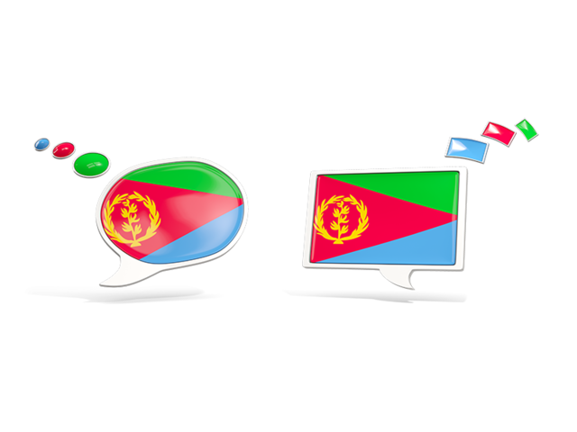 Two speech bubbles. Download flag icon of Eritrea at PNG format