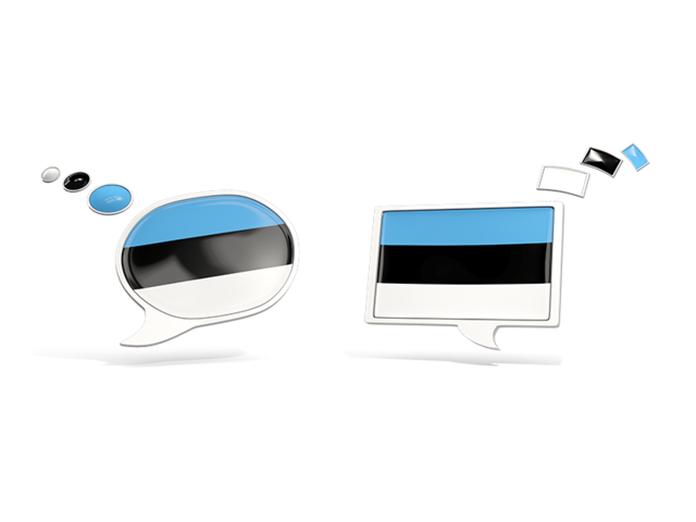 Two speech bubbles. Download flag icon of Estonia at PNG format
