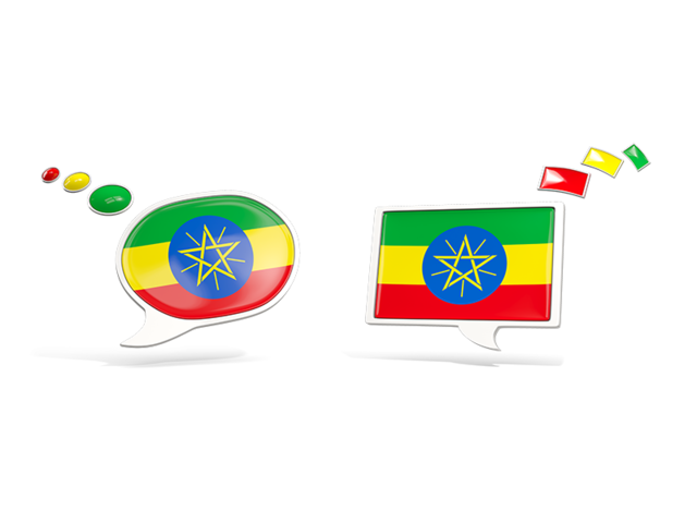 Two speech bubbles. Download flag icon of Ethiopia at PNG format