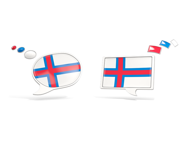 Two speech bubbles. Download flag icon of Faroe Islands at PNG format