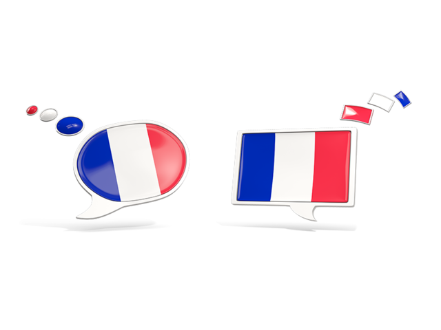 Two speech bubbles. Download flag icon of France at PNG format