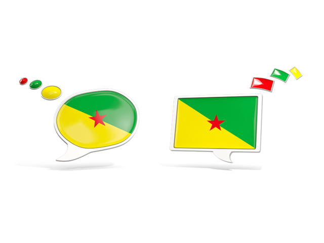 Two speech bubbles. Download flag icon of French Guiana at PNG format