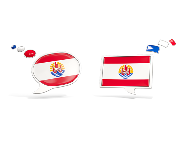Two speech bubbles. Download flag icon of French Polynesia at PNG format