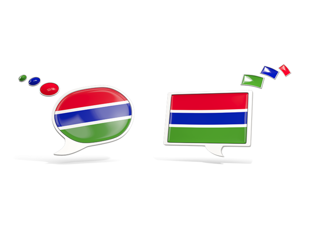 Two speech bubbles. Download flag icon of Gambia at PNG format