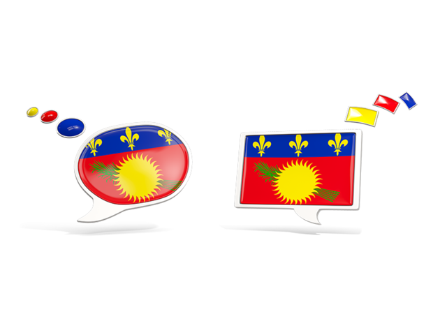 Two speech bubbles. Download flag icon of Guadeloupe at PNG format