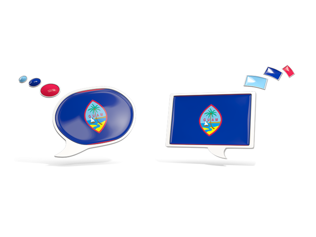 Two speech bubbles. Download flag icon of Guam at PNG format