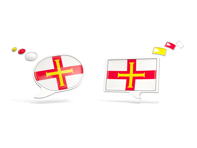 Two speech bubbles. Download flag icon of Guernsey at PNG format