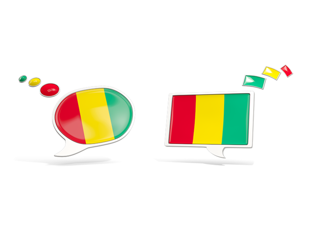 Two speech bubbles. Download flag icon of Guinea at PNG format