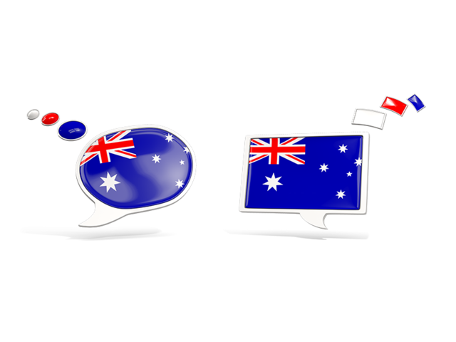 Two speech bubbles. Download flag icon of Heard Island at PNG format
