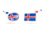 Iceland. Two speech bubbles. Download icon.