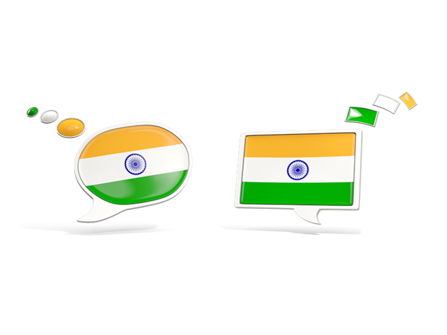 Two speech bubbles. Download flag icon of India at PNG format