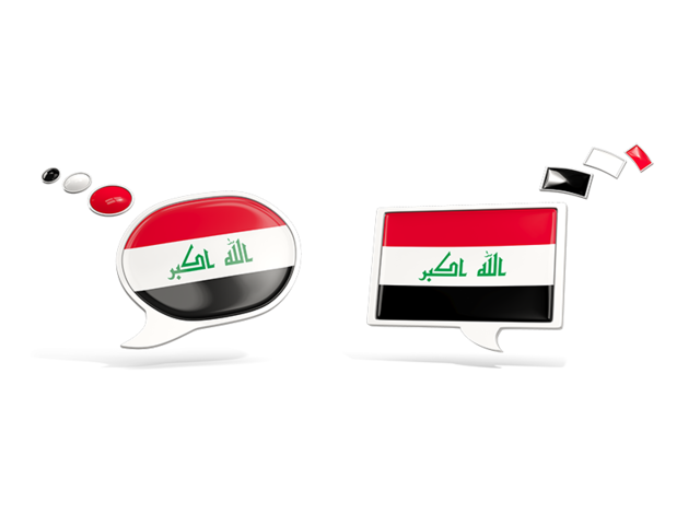 Two speech bubbles. Download flag icon of Iraq at PNG format