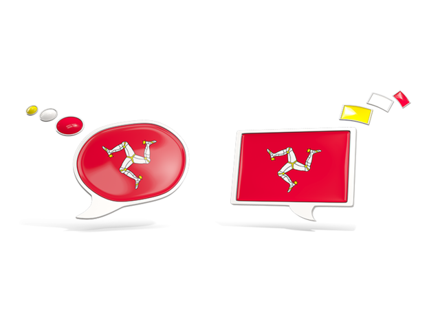 Two speech bubbles. Download flag icon of Isle of Man at PNG format