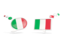 Italy. Two speech bubbles. Download icon.