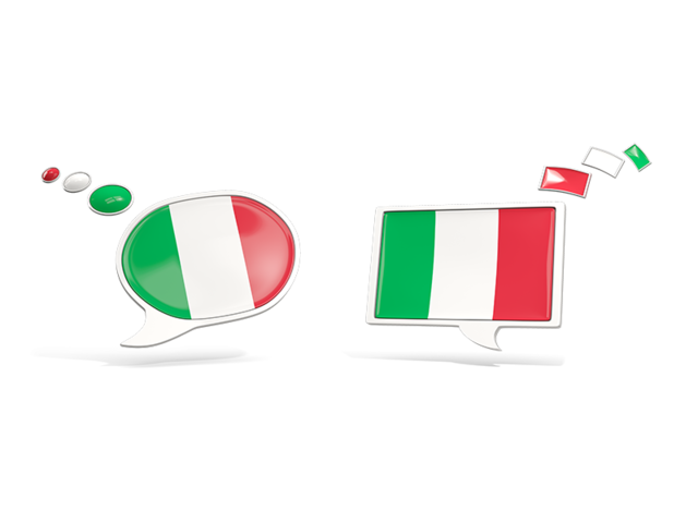 Two speech bubbles. Download flag icon of Italy at PNG format