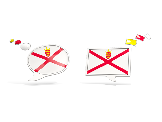 Two speech bubbles. Download flag icon of Jersey at PNG format