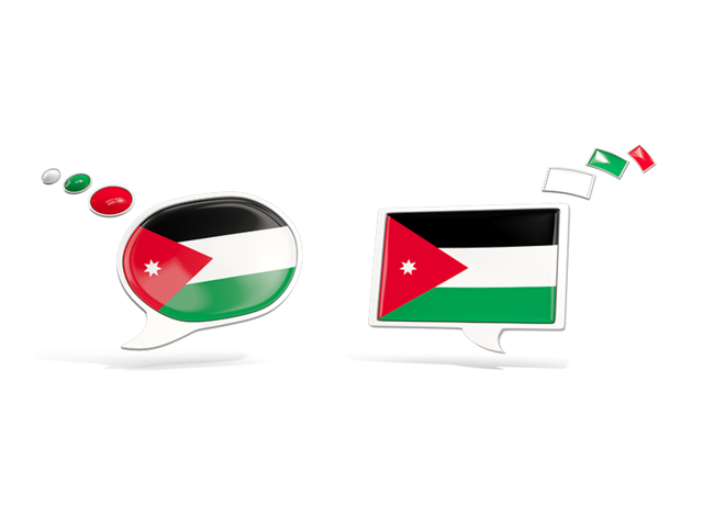 Two speech bubbles. Download flag icon of Jordan at PNG format