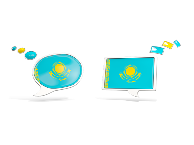 Two speech bubbles. Download flag icon of Kazakhstan at PNG format