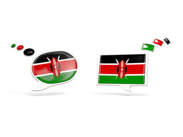 Two speech bubbles. Download flag icon of Kenya at PNG format