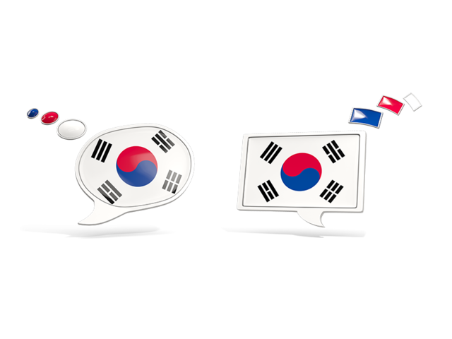 Two speech bubbles. Download flag icon of South Korea at PNG format