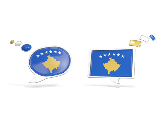 Two speech bubbles. Download flag icon of Kosovo at PNG format