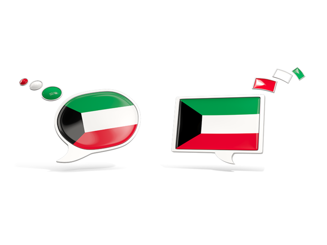 Two speech bubbles. Download flag icon of Kuwait at PNG format