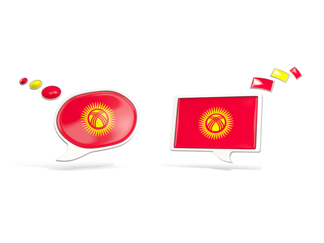 Two speech bubbles. Download flag icon of Kyrgyzstan at PNG format