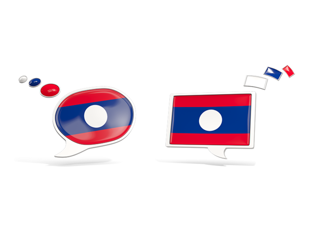 Two speech bubbles. Download flag icon of Laos at PNG format