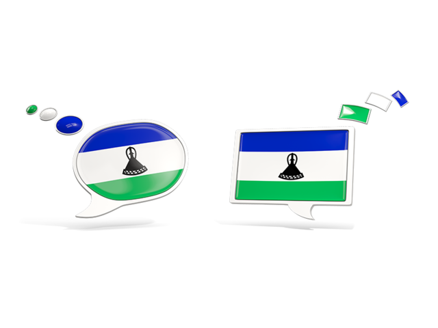 Two speech bubbles. Download flag icon of Lesotho at PNG format