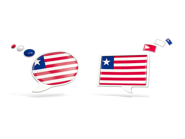 Two speech bubbles. Download flag icon of Liberia at PNG format